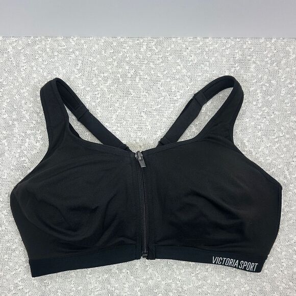 KNOCK-OUT BY VICTORI'S SECRET Front Closure Sports Bra 36DD Max Support Black - Picture 1 of 10